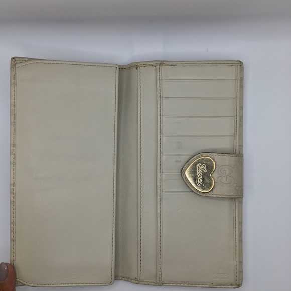 Gucci vintage authentic heart continental wallet Guccissima White - Picture 11 of 14
